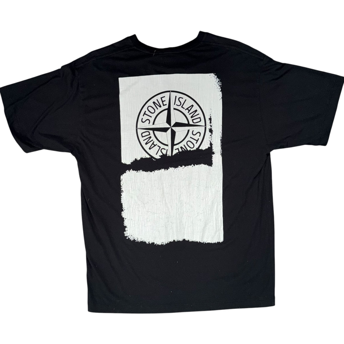 STONE ISLAND LOGO PRINTED TEE BLACK