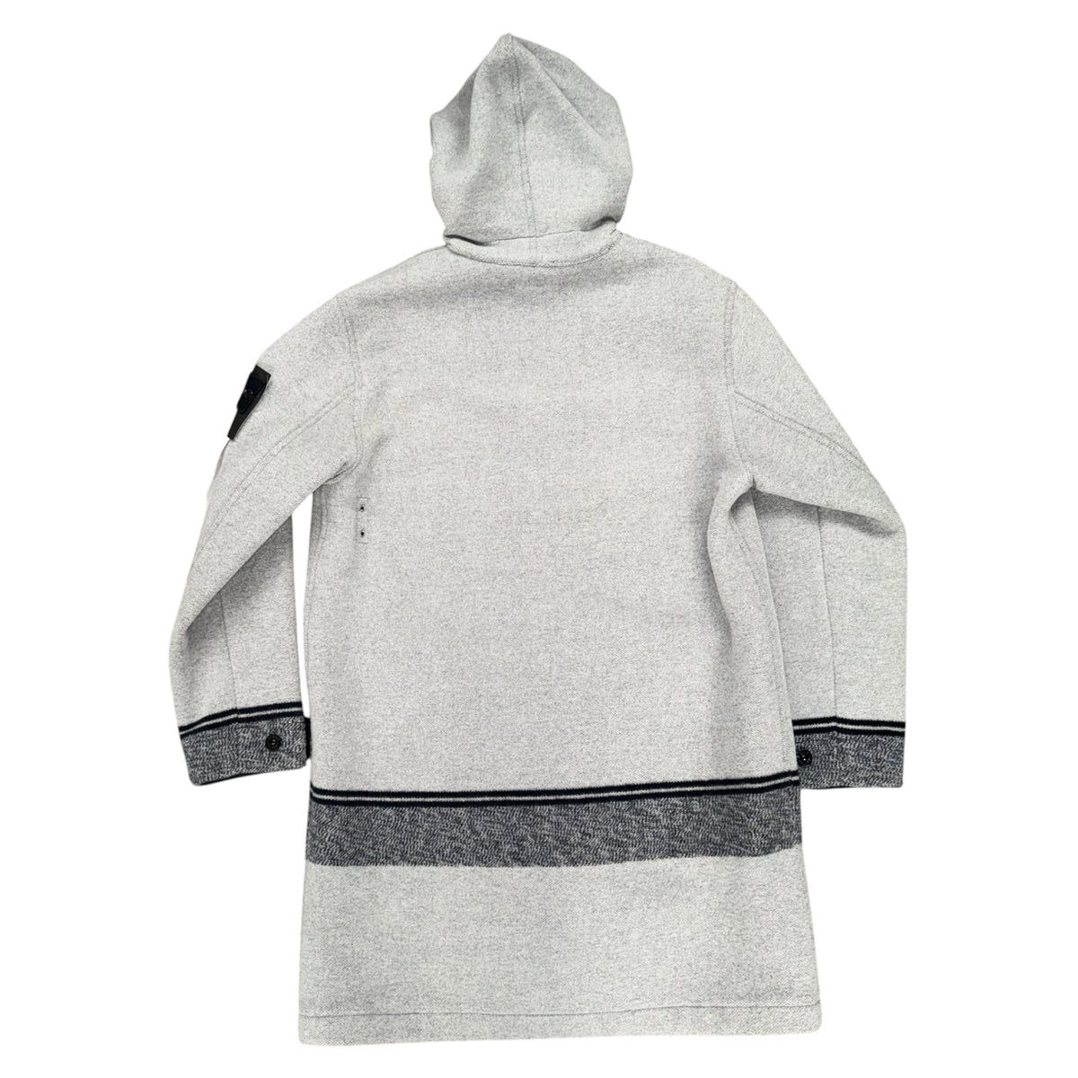 STONE ISLAND MANTEL PANNO JACQUARD LONG WOOL DUFFLE COAT GREY