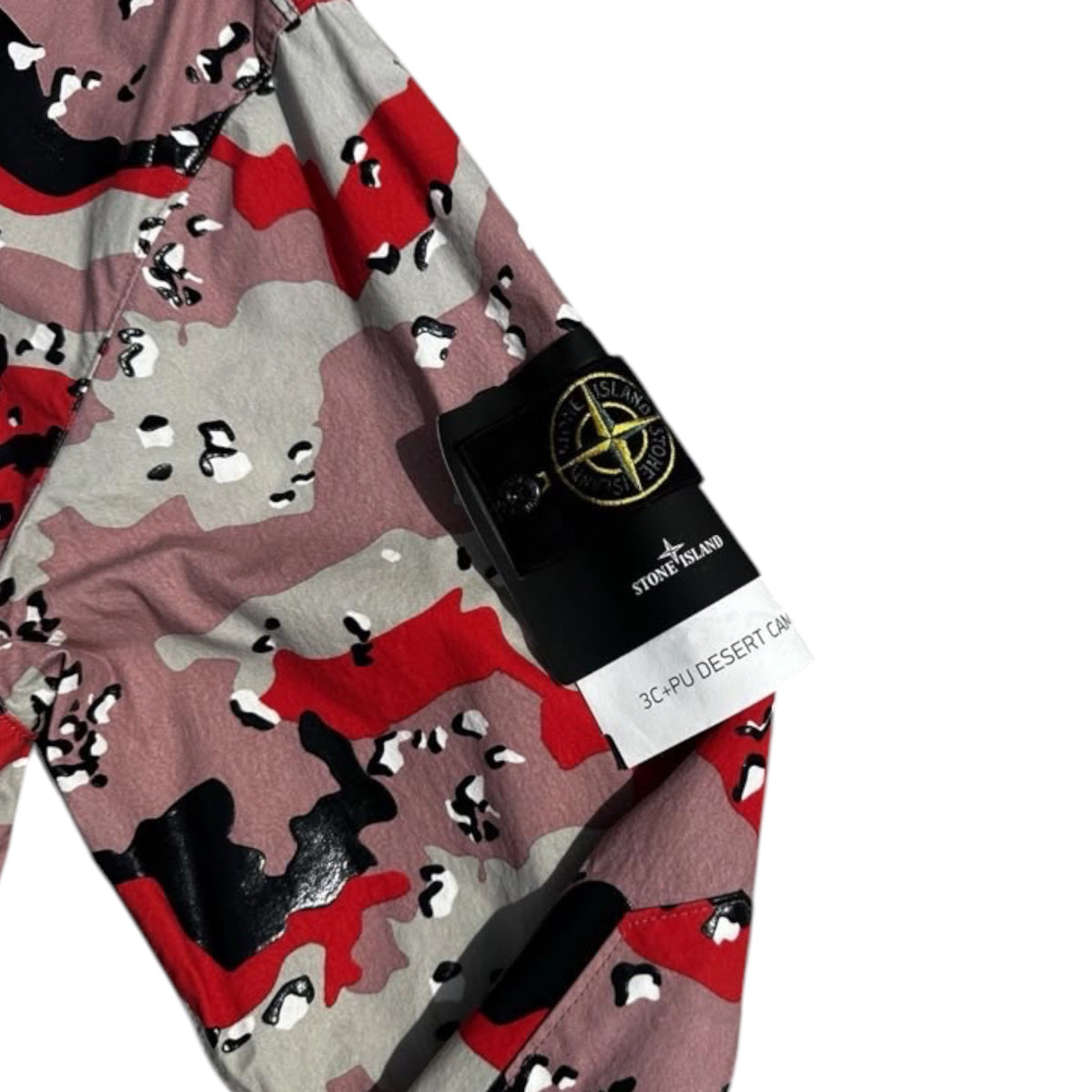 STONE ISLAND DESERT CAMO ARM BADGE FULL ZIP JACKET PINK