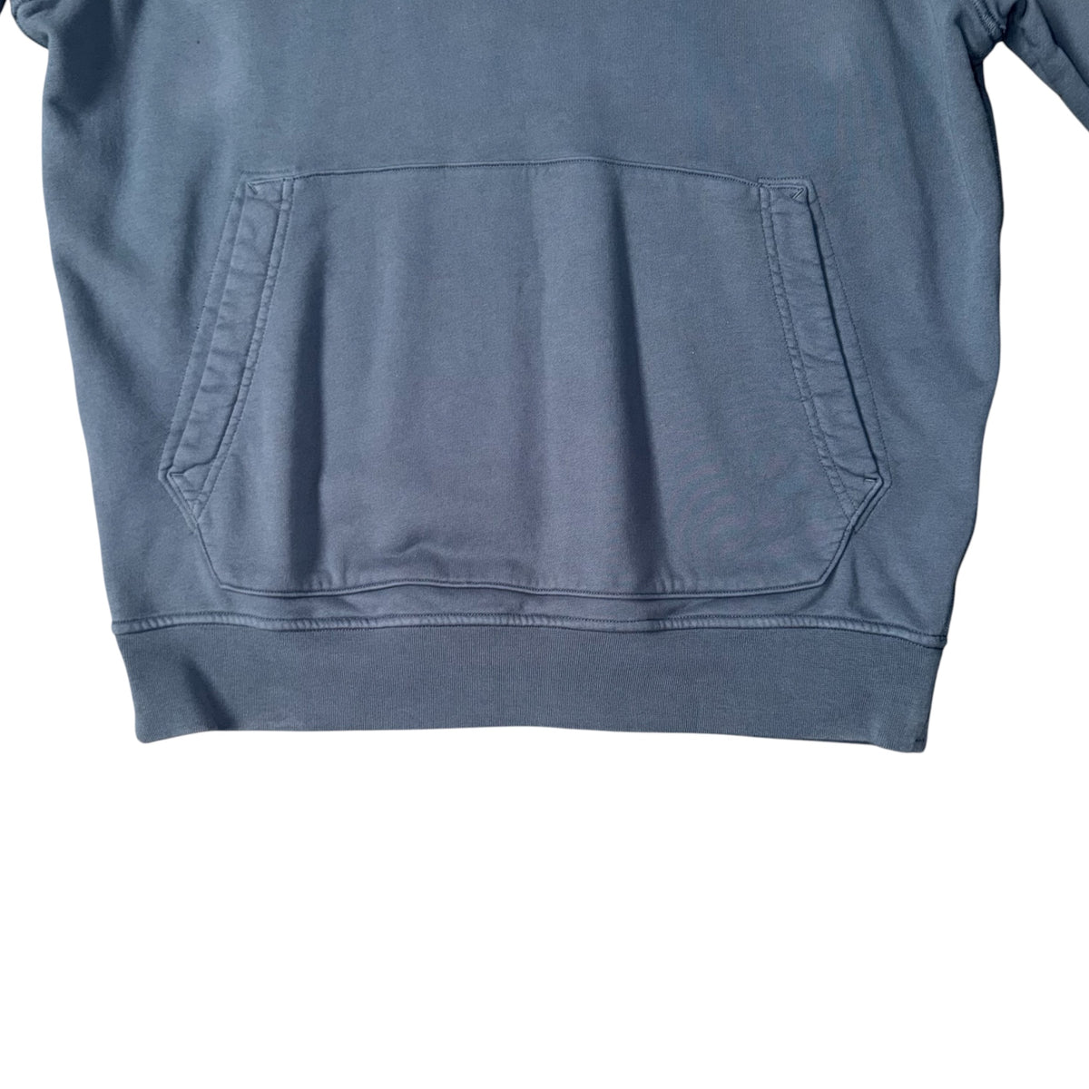 STONE ISLAND GARMENT DYED COTTON HOODIE DUSTY BLUE GREY