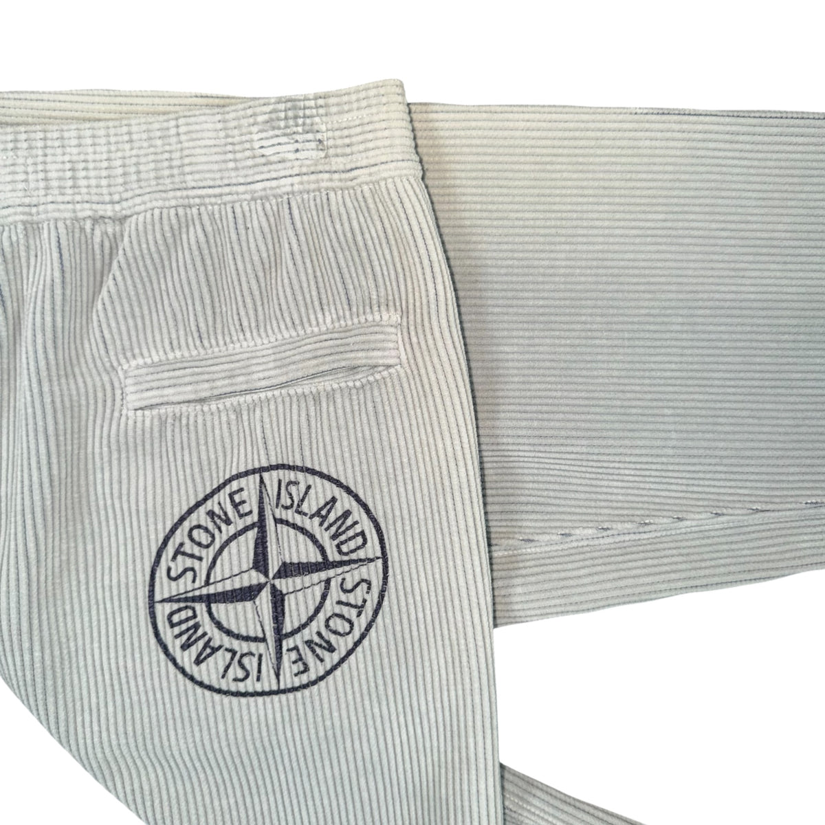 STONE ISLAND COTTON FLEECE JOGGERS WHITE