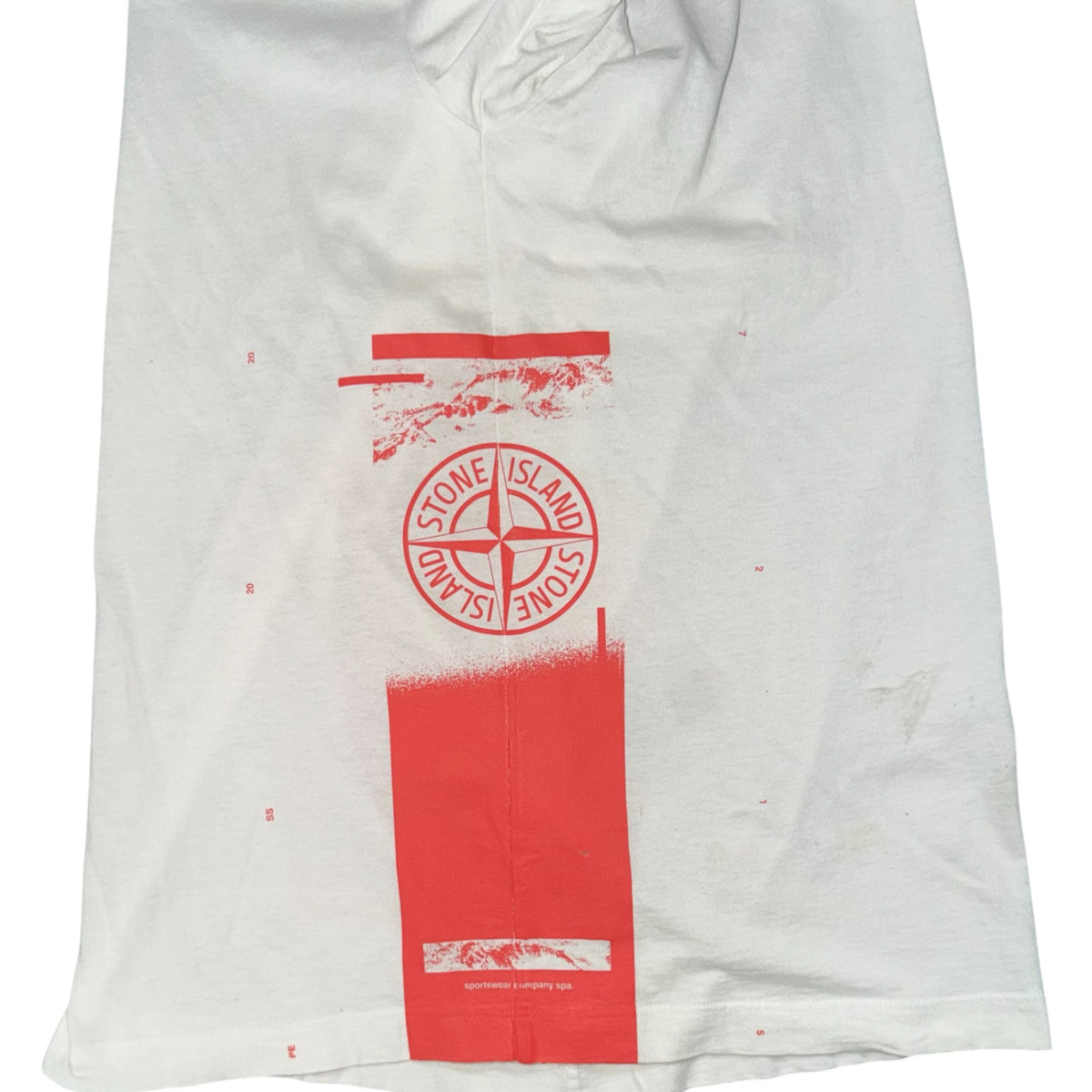 STONE ISLAND BRAND MULTI LOGO PRINTED TEE WHITE