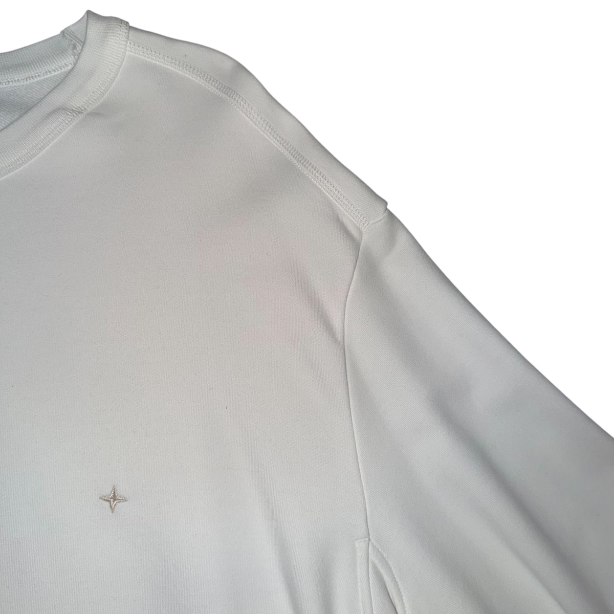 STONE ISLAND COMPASS LOGO CREWNECK SWEATSHIRT WHITE