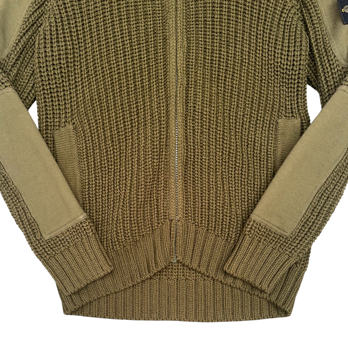 STONE ISLAND KNITTED HEAVY CARDIGAN KHAKI