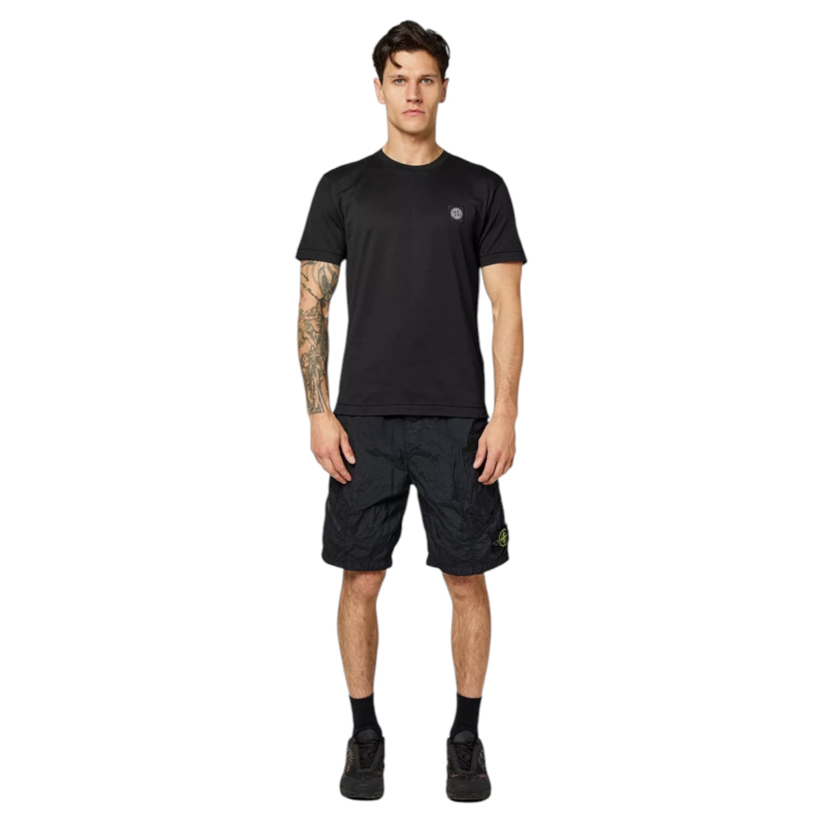 STONE ISLAND PATCH LOGO T-SHIRT BLACK