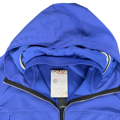 STONE ISLAND SOFT SHELL-R TECH HOODED JACKET BLUE