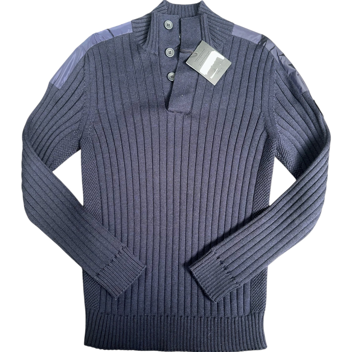 CANADA GOOSE RIBBED KNIT SWEATER NAVY