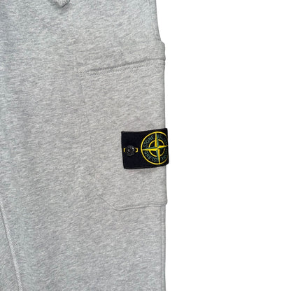 STONE ISLAND ORGANIC COTTON FLEECE CARGO JOGGERS GREY