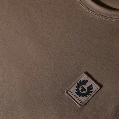BELSTAFF PHOENIX PATCH LOGO T-SHIRT TAUPE BROWN