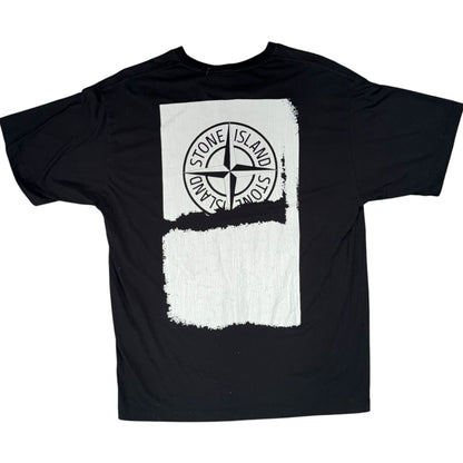 STONE ISLAND LOGO PRINTED TEE BLACK