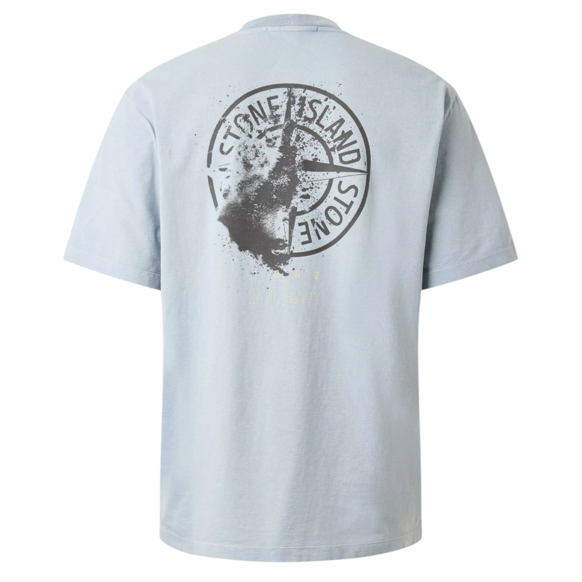 STONE ISLAND SMUDGE COMPASS BACK LOGO T-SHIRT ASH GREY