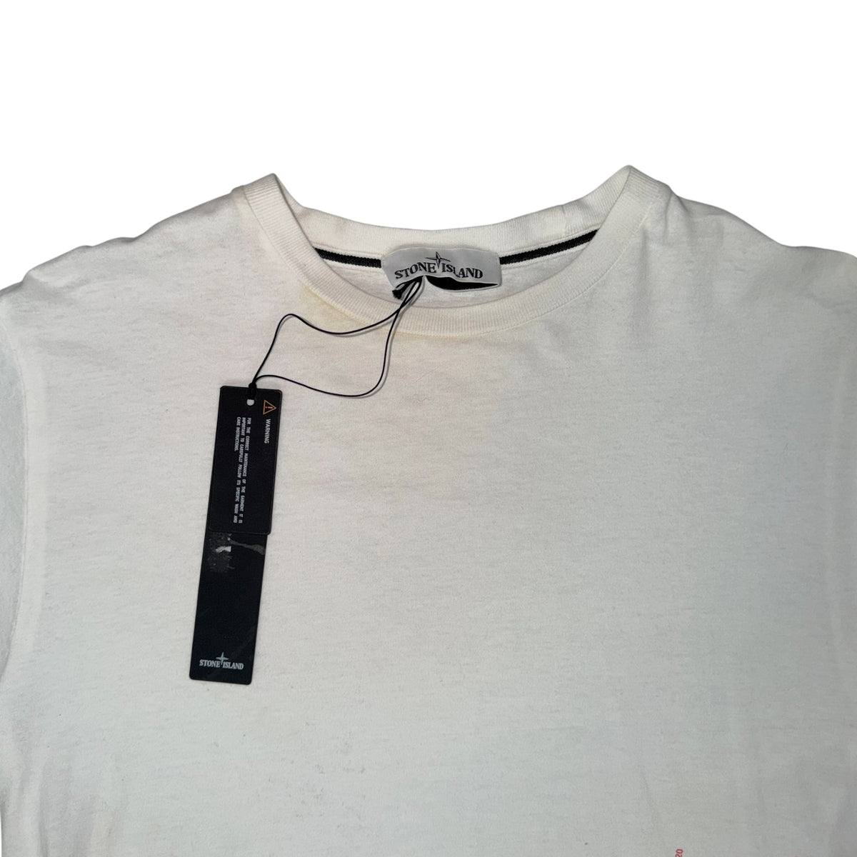 STONE ISLAND BRAND MULTI LOGO PRINTED TEE WHITE