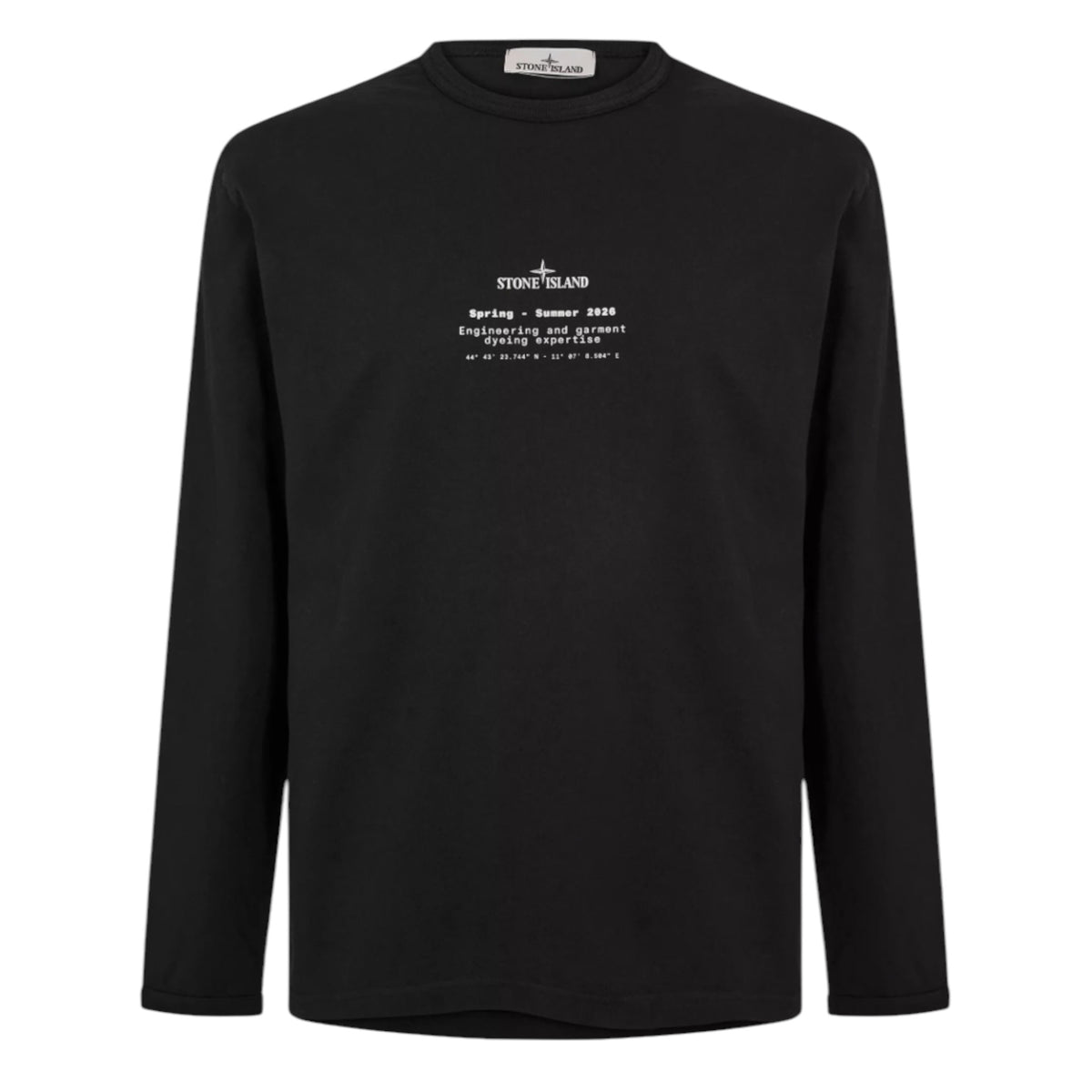 STONE ISLAND BACK LOGO LONG SLEEVED T-SHIRT BLACK