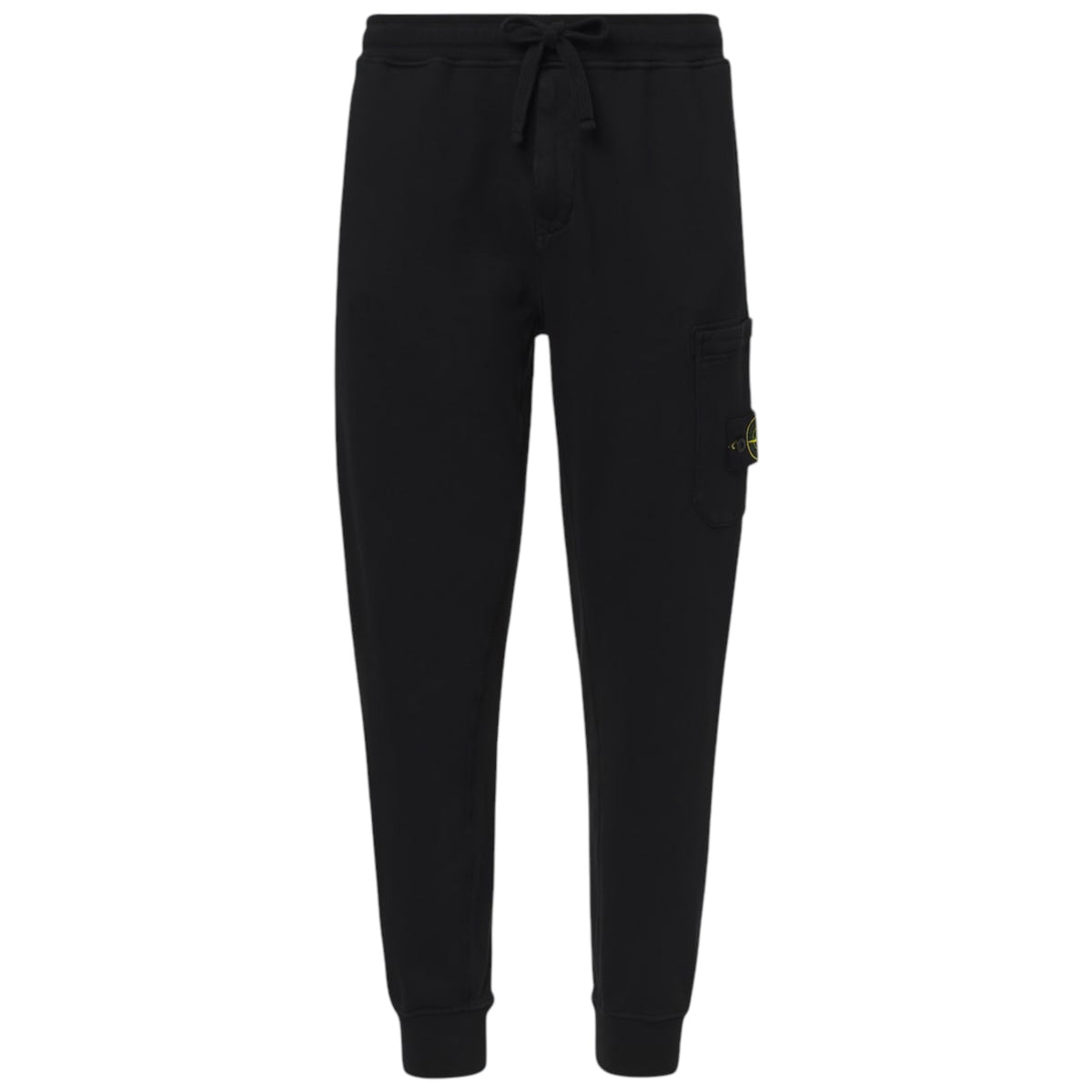 STONE ISLAND COTTON FLEECE CARGO JOGGERS BLACK