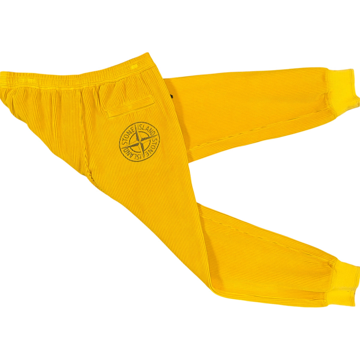 STONE ISLAND COTTON FLEECE JOGGERS YELLOW