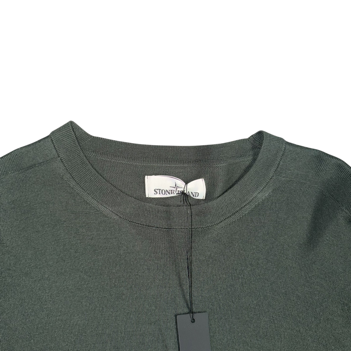 STONE ISLAND COTTON CREWNECK SWEATSHIRT MILITARY GREEN