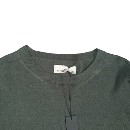STONE ISLAND COTTON CREWNECK SWEATSHIRT MILITARY GREEN