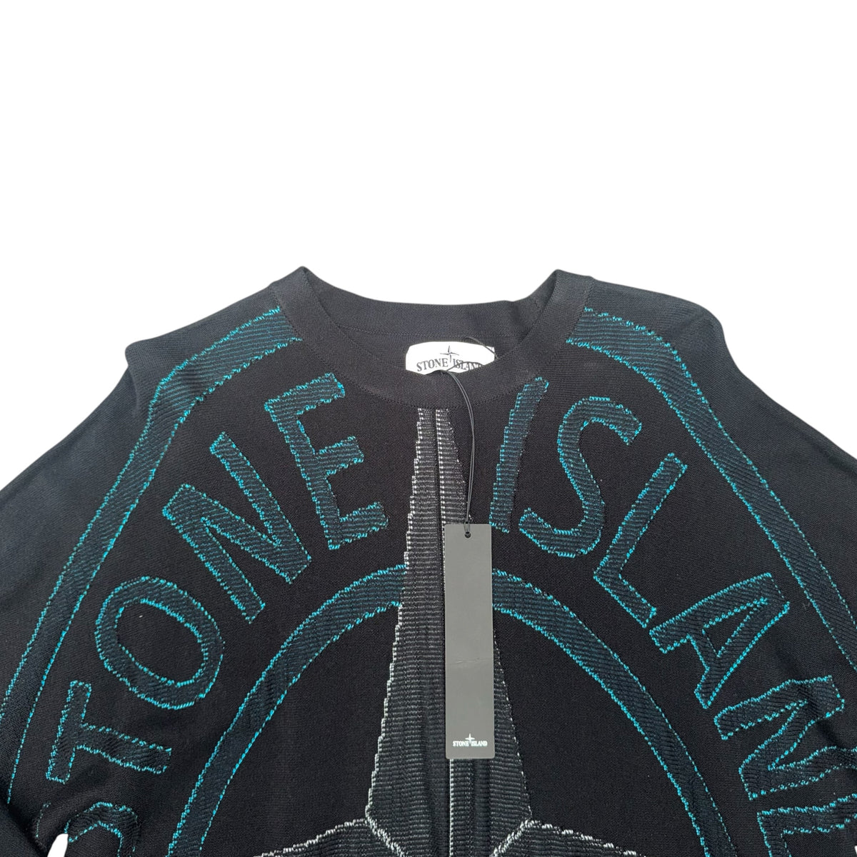 STONE ISLAND INTARSIA CREWNECK SWEATER BLACK