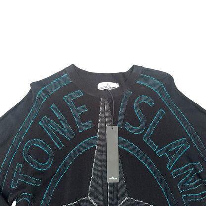 STONE ISLAND INTARSIA CREWNECK SWEATER BLACK