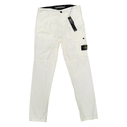 STONE ISLAND CARGO BOTTOMS WHITE