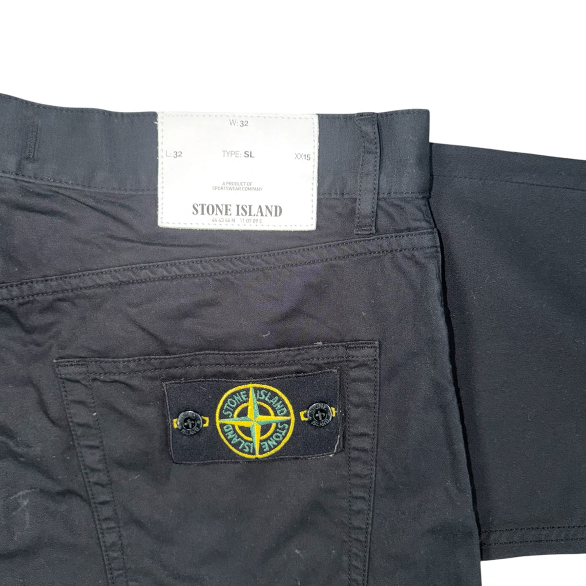 STONE ISLAND BLACK DENIM TROUSERS