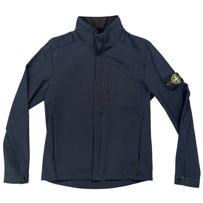 STONE ISLAND SOFT SHELL-R STAND COLLAR NAVY