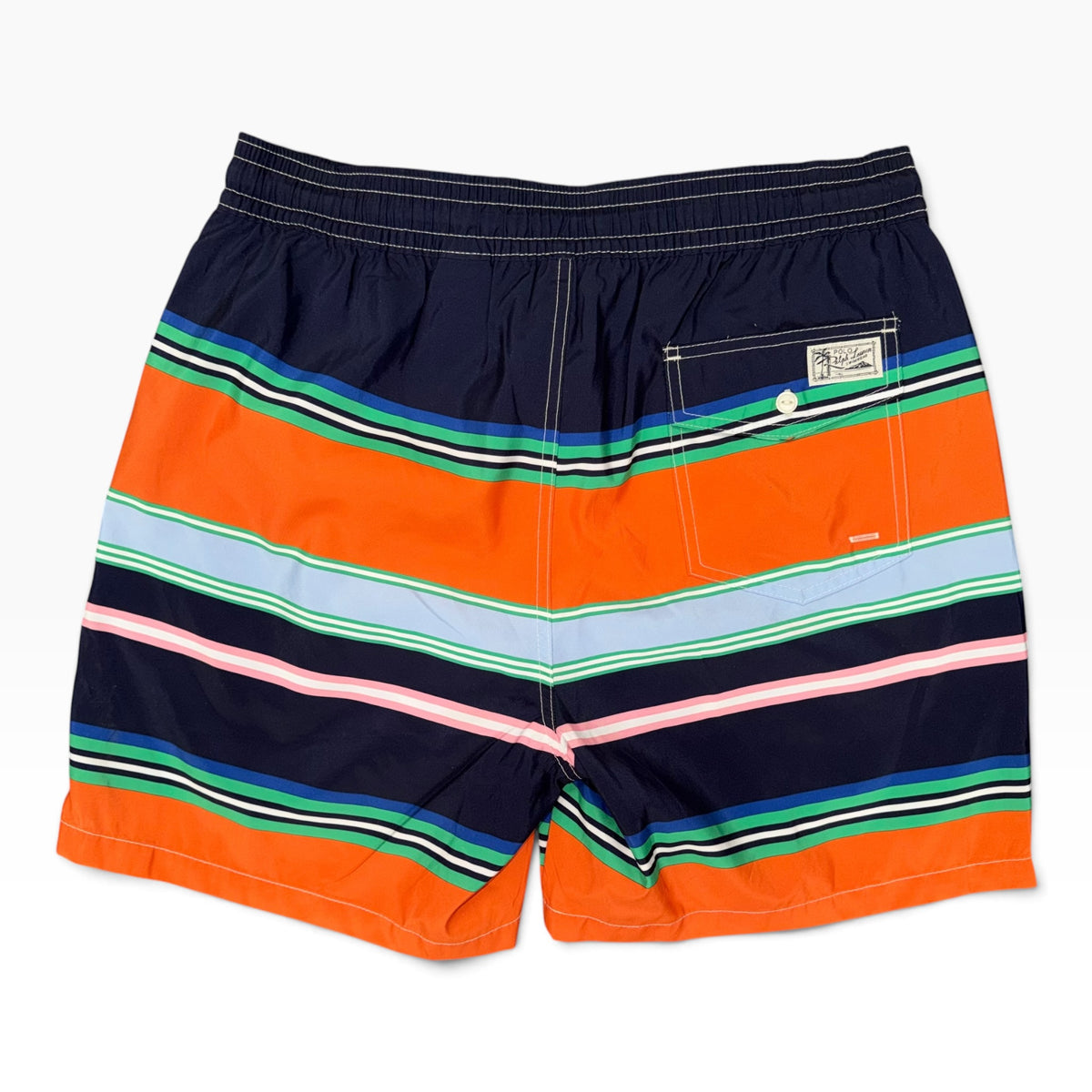 POLO RALPH LAUREN TRAVELER STRIPED SWIM SHORTS ORANGE