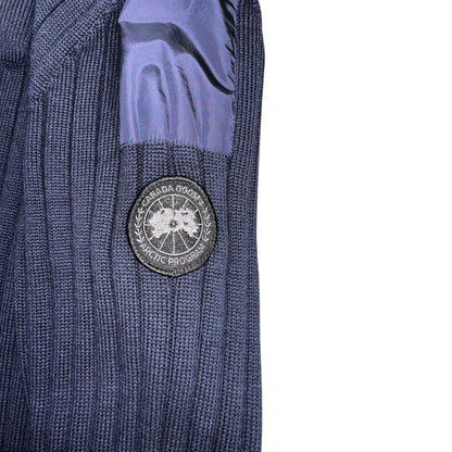 CANADA GOOSE RIBBED KNIT SWEATER NAVY