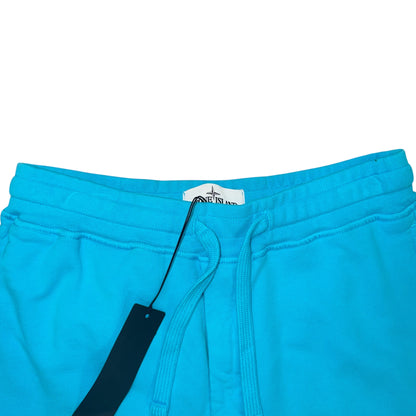 STONE ISLAND ORGANIC COTTON FLEECE CARGO SHORTS BLUE