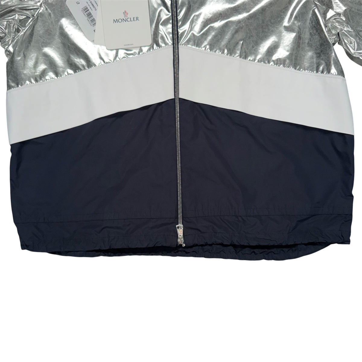 MONCLER QUINIC GIUBOTTO RAINCOAT SILVER/NAVY
