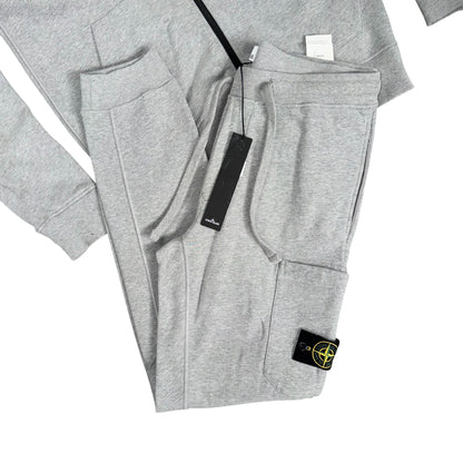 STONE ISLAND COTTON FLEECE TRACKSUIT GREY