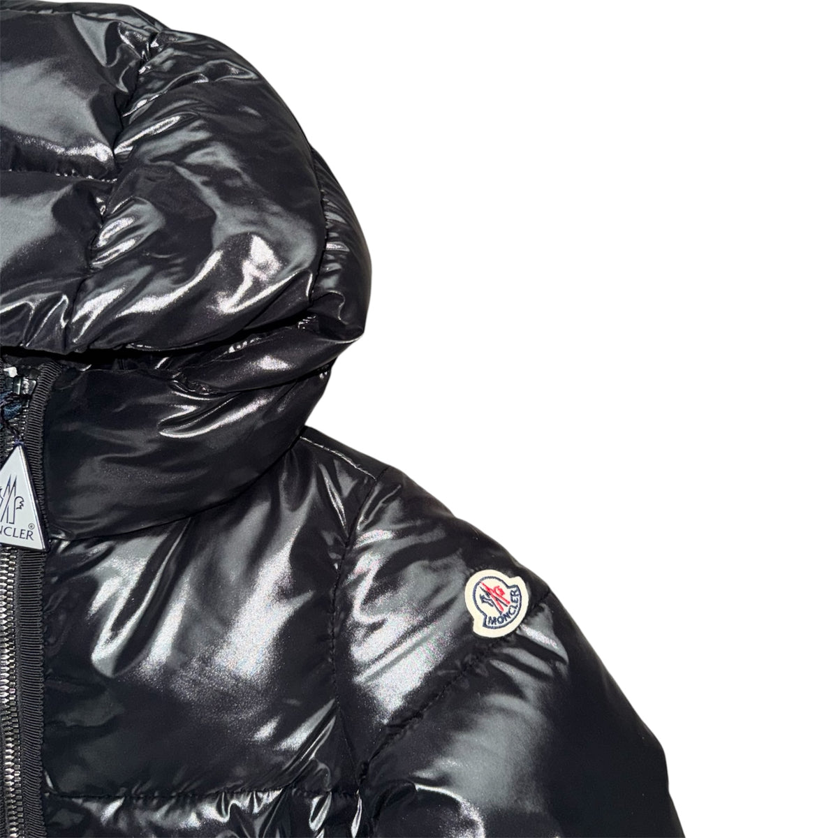 MONCLER LOGODEC KIDS PUFFER JACKET BLACK
