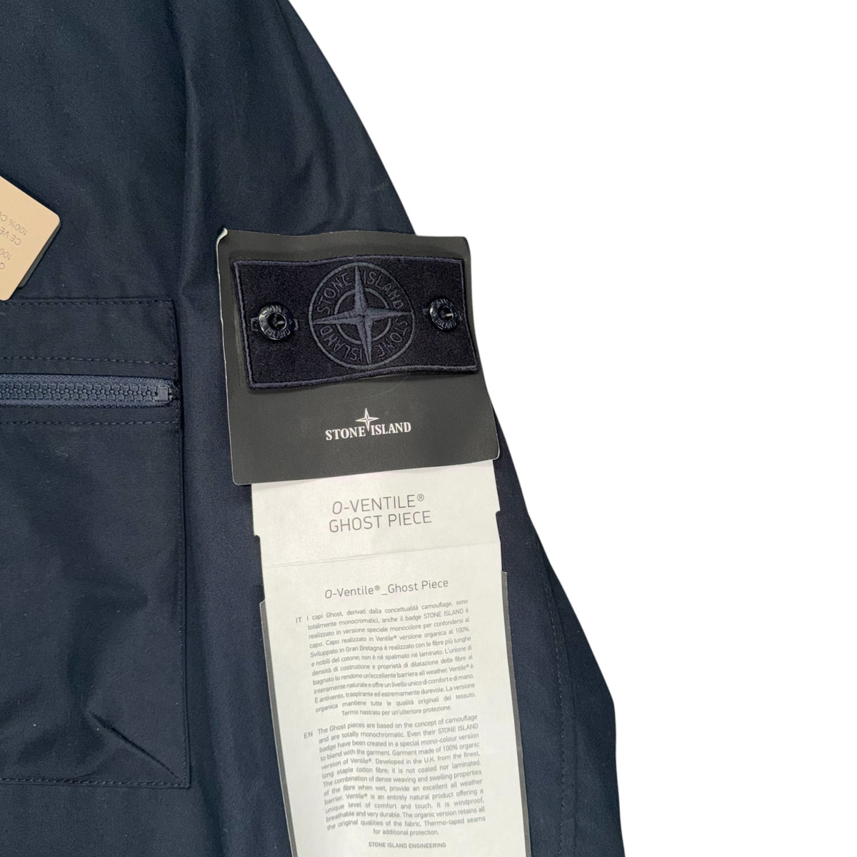 STONE ISLAND O-VENTILE GHOST PEICE OVERSHIRT NAVY