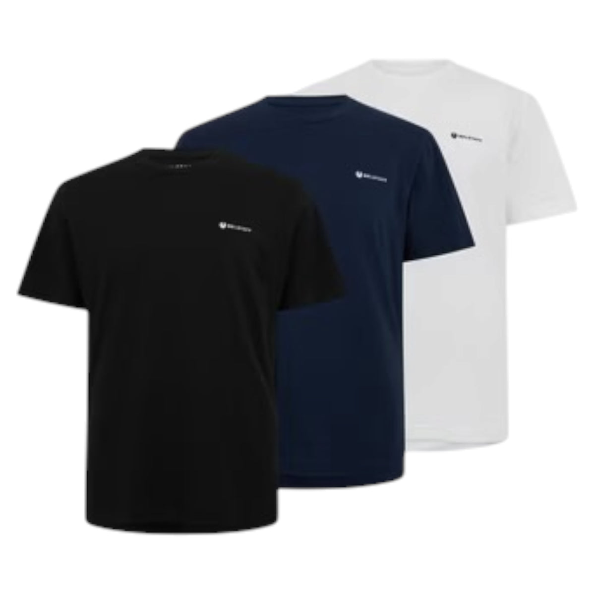BELSTAFF 3 PACK LOGO T-SHIRT BLACK - INK - WHITE