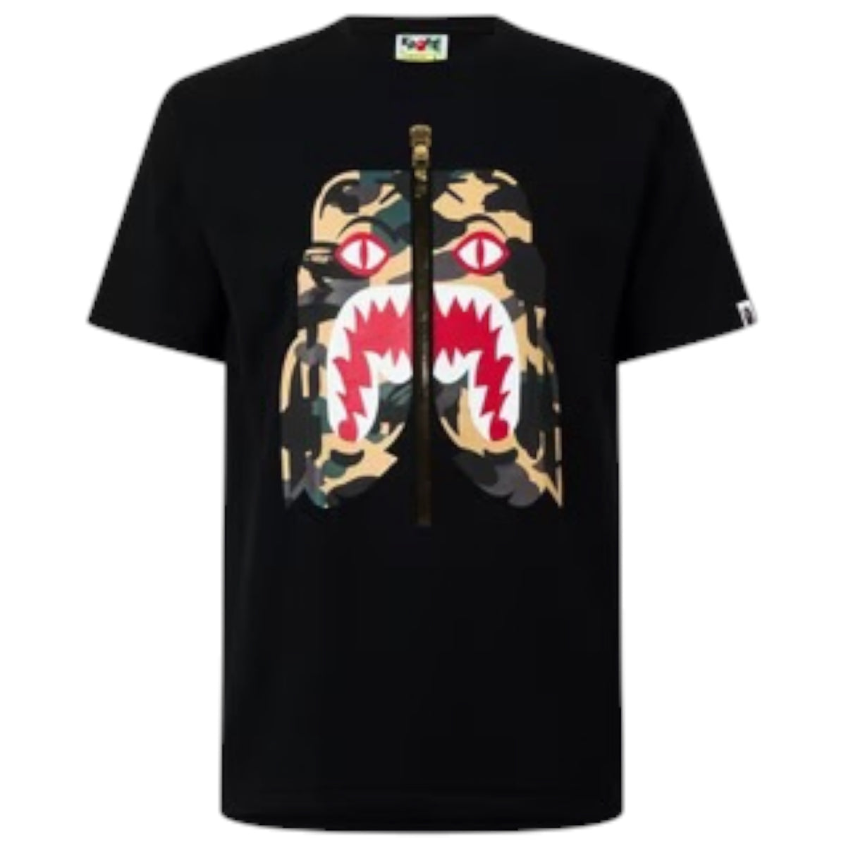 A BATHING APE SHARK TIGER T-SHIRT BLACK