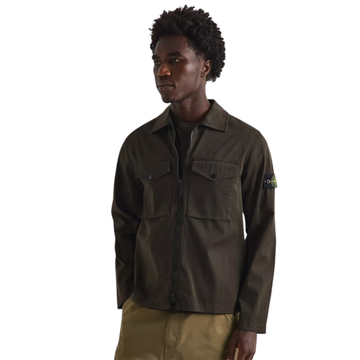 STONE ISLAND COTTON GD OVERSHIRT COAL GREY