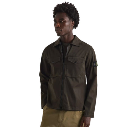 STONE ISLAND COTTON GD OVERSHIRT COAL GREY