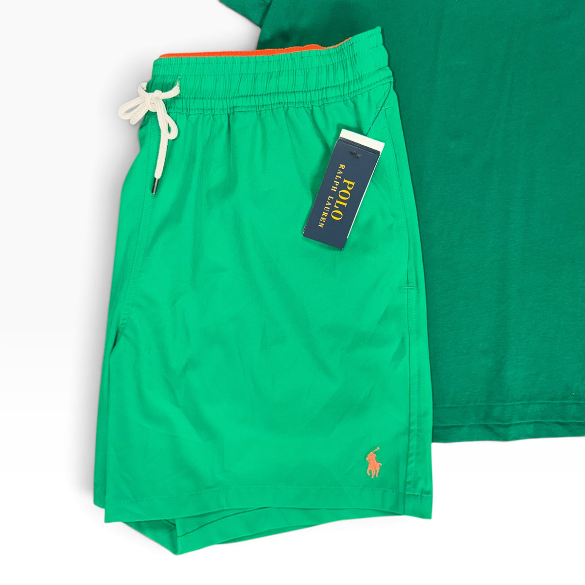 POLO RALPH LAUREN SWIMSET 2PC GREEN/ORANGE