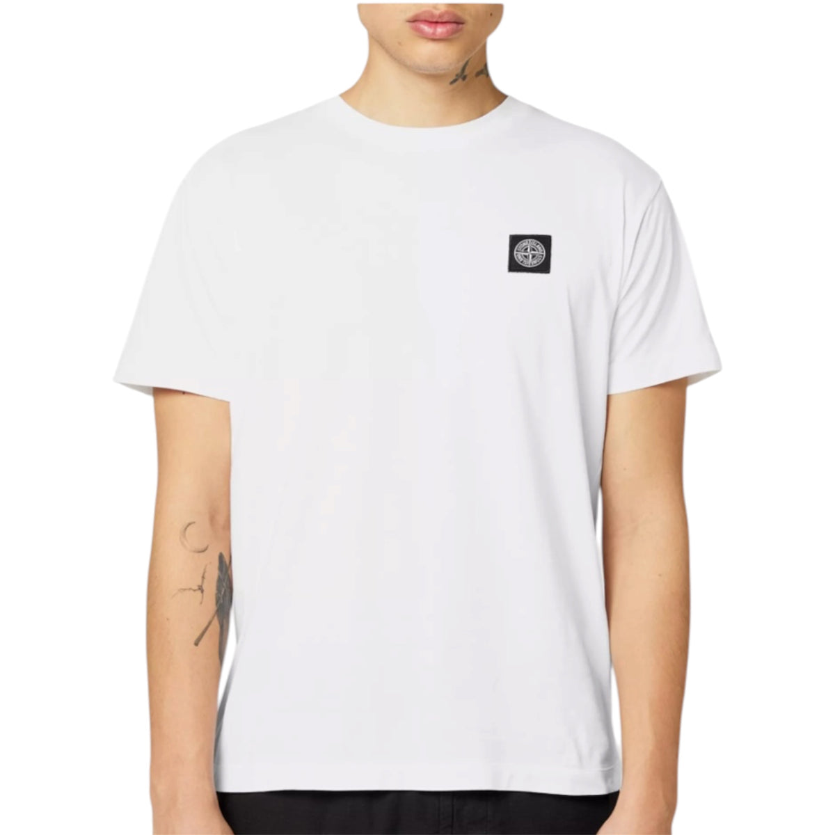 STONE ISLAND PATCH LOGO T-SHIRT WHITE