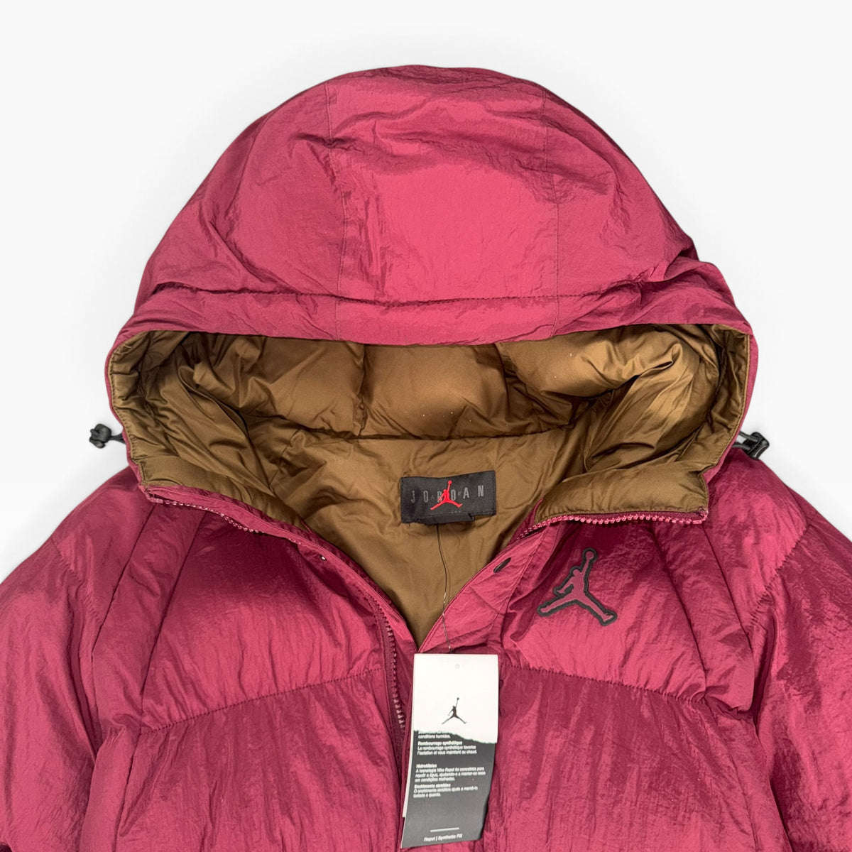 JORDAN ESSENTIAL MENS POLY PUFFER JACKET BURGANDY
