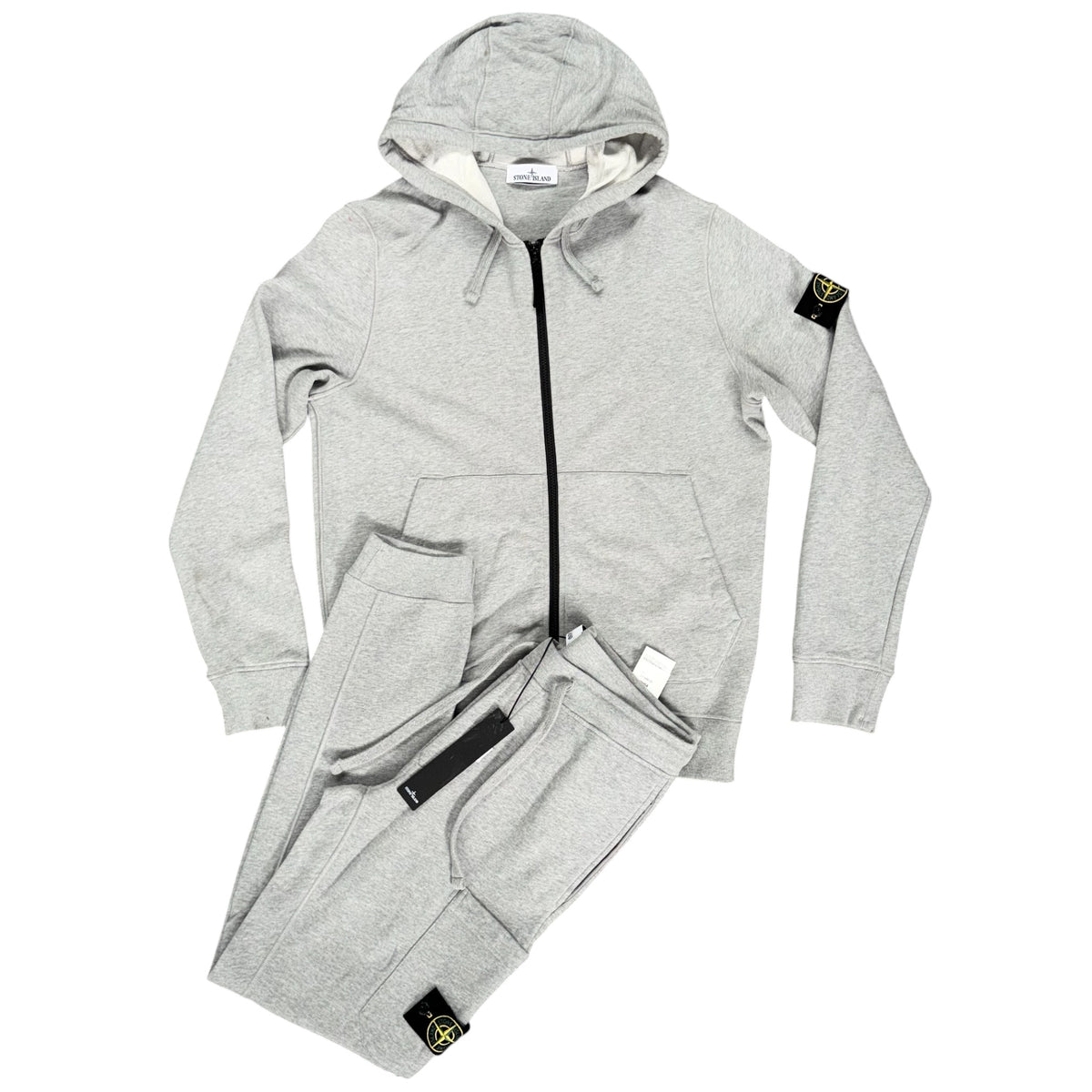STONE ISLAND COTTON FLEECE TRACKSUIT GREY