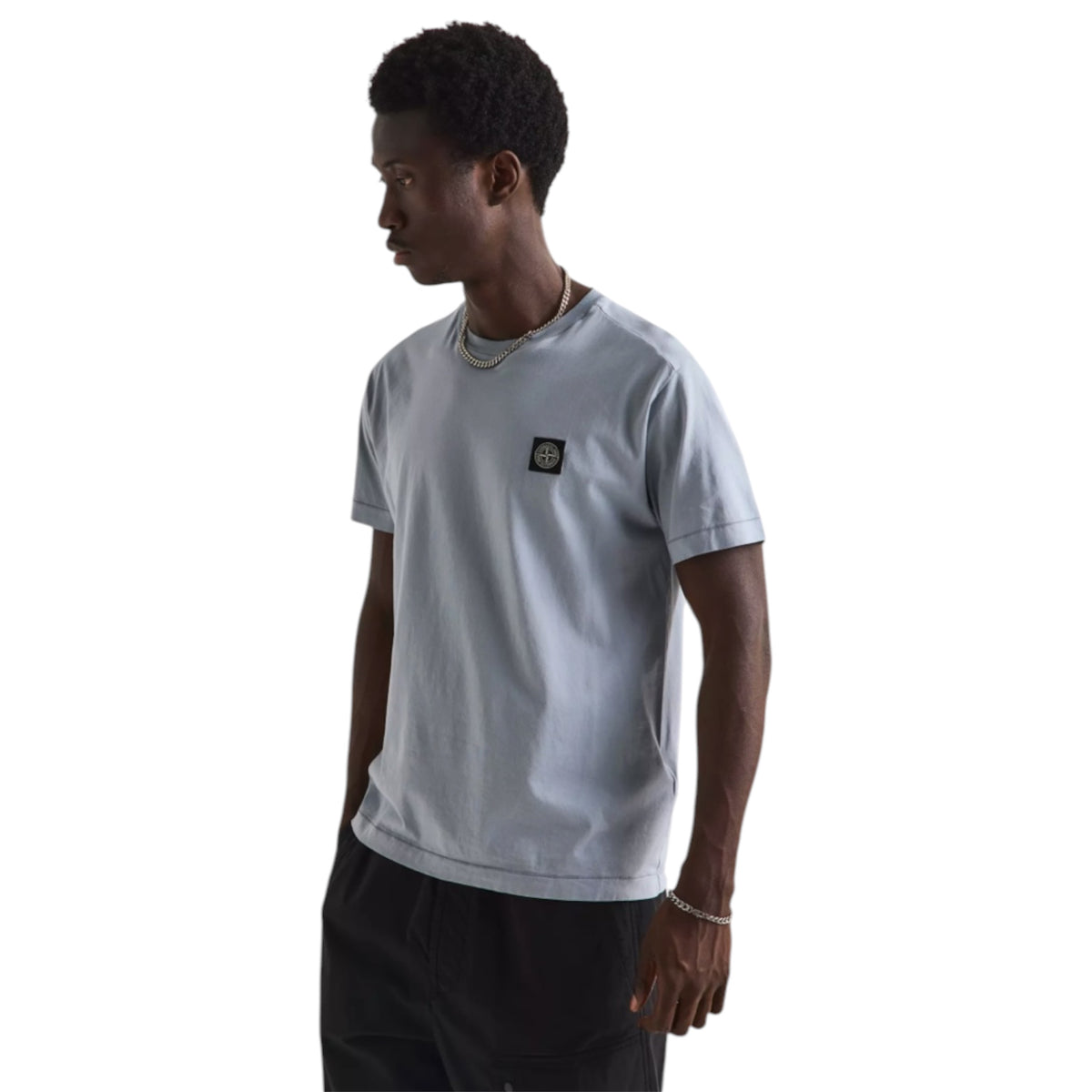STONE ISLAND PATCH LOGO T-SHIRT ASH GREY