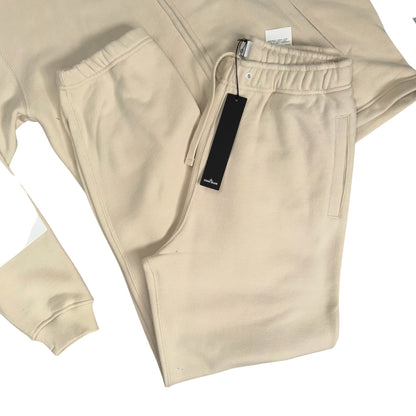 STONE ISLAND MARINA COTTON FLEECE FULL ZIP BEIGE