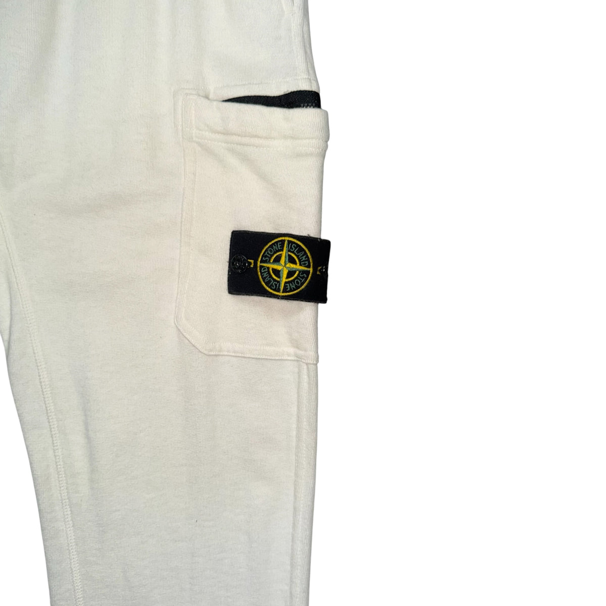 STONE ISLAND ORGANIC FLEECE SLIM FIT JOGGERS OFF WHITE