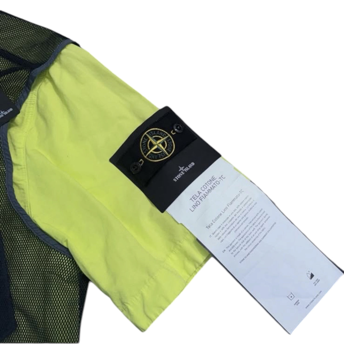 STONE ISLAND NYLON COTTON MESH CAMO VEST OVERSHIRT YELLOW