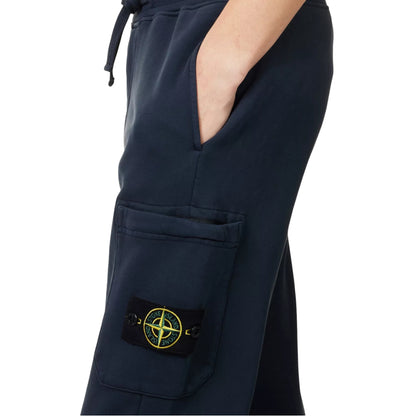 STONE ISLAND SLIM FIT ORGANIC COTTON FLEECE JOGGERS NAVY