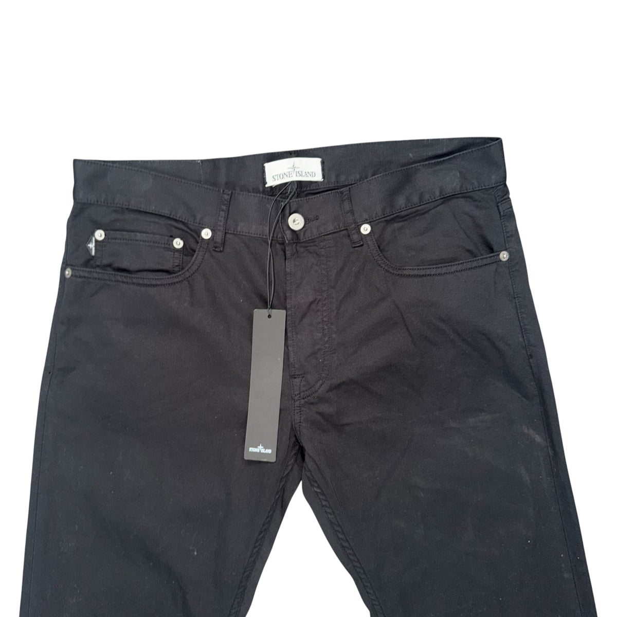 STONE ISLAND BLACK DENIM TROUSERS