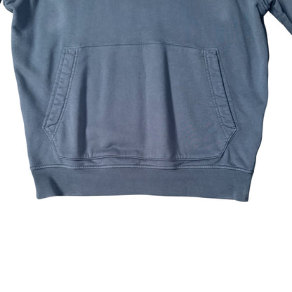 STONE ISLAND GARMENT DYED COTTON HOODIE DUSTY BLUE GREY