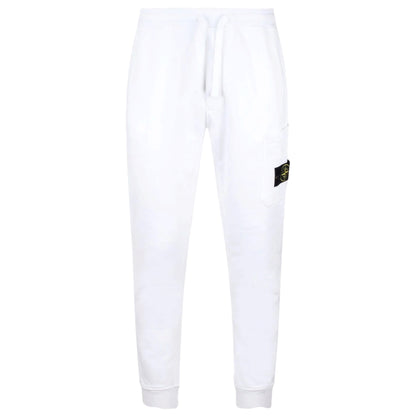 STONE ISLAND ORGANIC COTTON FLEECE SLIM FIT JOGGERS WHITE