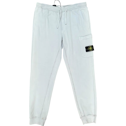 STONE ISLAND COTTON FLEECE CARGO JOGGERS LIGHT GREY
